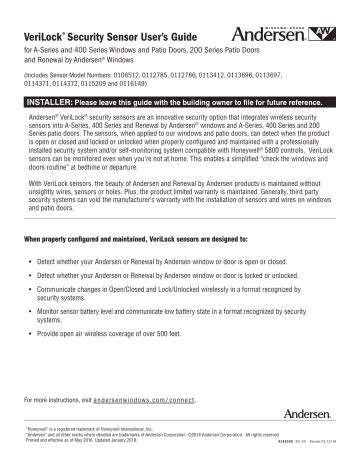 verilock sensor pdf manual